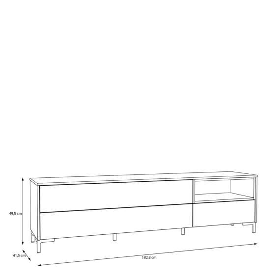 Tv-benk GALAC - 183x50 cm - 3 skuffer - eik mauvella - beige sand