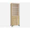 Reol GALAC - 63x181 cm - 2 dører - 1 skuff - eik mauvella - beige sand