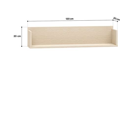 Vegghylle MEVEL 120x20 cm - ørkensand