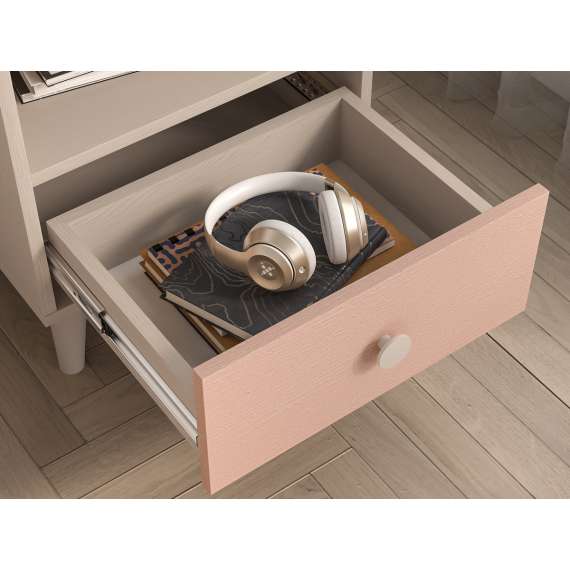 Nattbord MEVEL - 45x52 cm - ørkensand - pink millenial -1 skuff