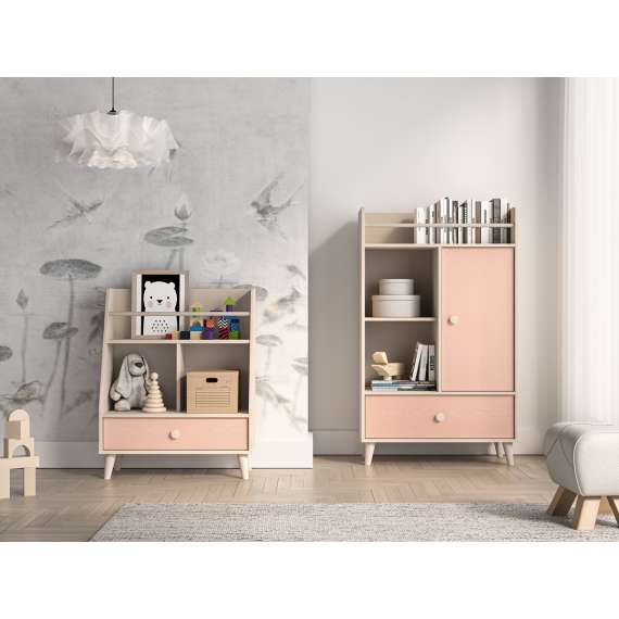 Reol MEVEL - 72x90 cm - ørkensand - pink millenial -1 skuff