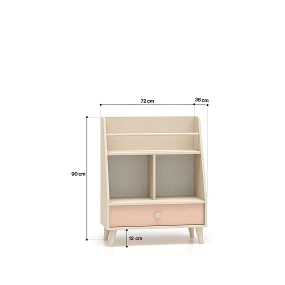 Reol MEVEL - 72x90 cm - ørkensand - pink millenial -1 skuff