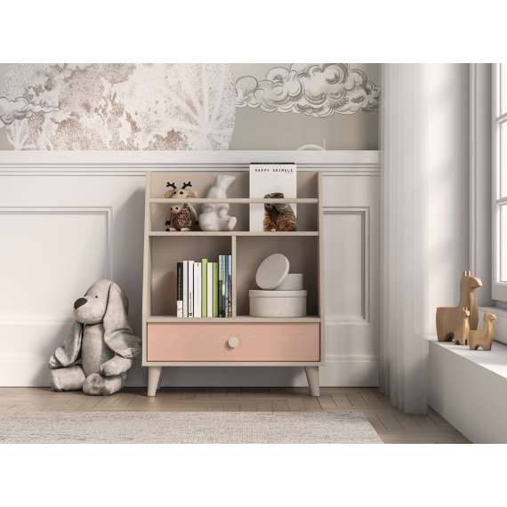 Reol MEVEL - 72x90 cm - ørkensand - pink millenial -1 skuff