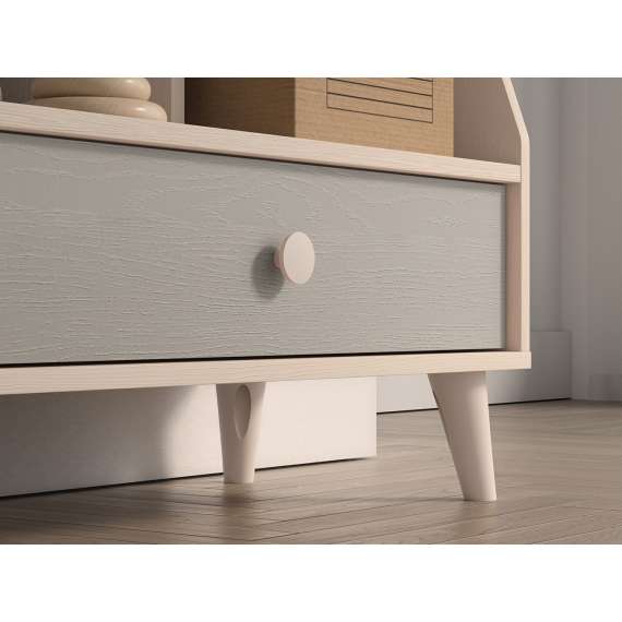 Reol MEVEL - 72x90 cm - ørkensand - grå pollad -1 skuff