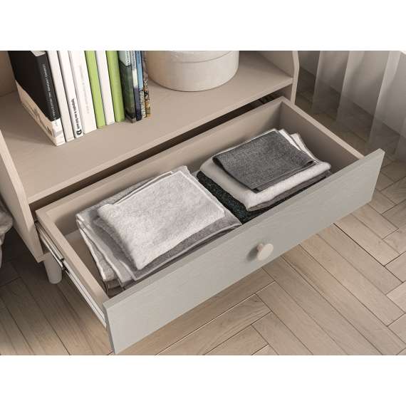 Reol MEVEL - 72x90 cm - ørkensand - grå pollad -1 skuff