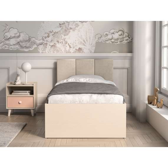 Seng MEVEL 90x200 cm - ørkensand - oppbevaringsskuff