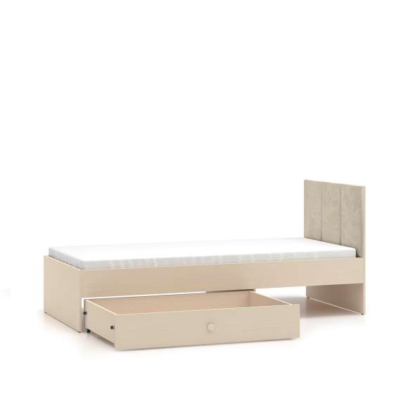 Seng MEVEL 90x200 cm - ørkensand - oppbevaringsskuff