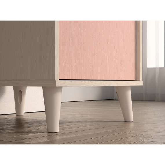 Skrivebord MEVEL - 120x58 cm - ørkensand - pink millenial - 1 dør