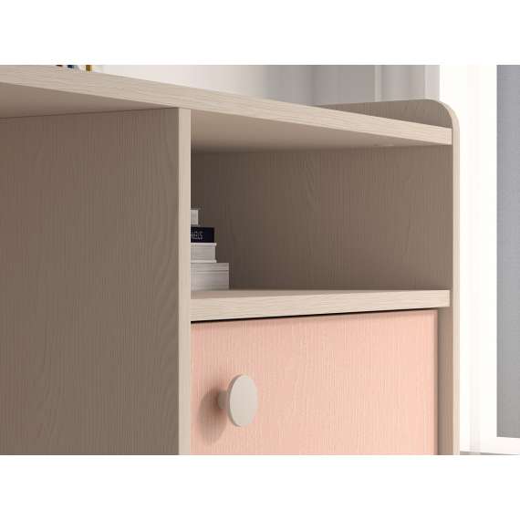 Skrivebord MEVEL - 120x58 cm - ørkensand - pink millenial - 1 dør