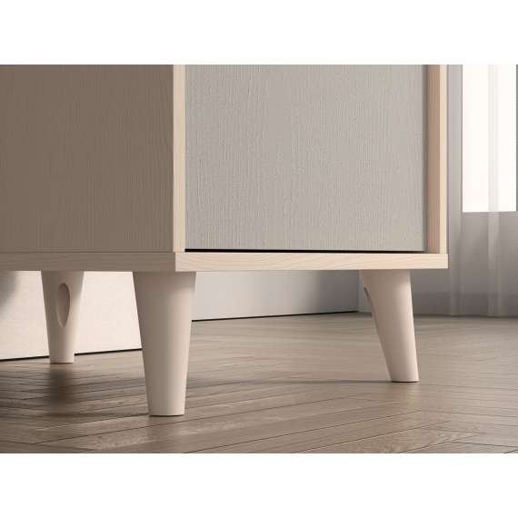 Skrivebord MEVEL - 120x58 cm - ørkensand - grå pollad -1 dør