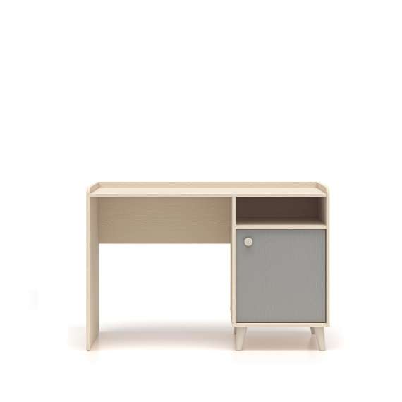 Skrivebord MEVEL - 120x58 cm - ørkensand - grå pollad -1 dør
