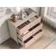 Kommode MEVEL - 90x85 cm - ørkensand - pink millenial - 3 skuffer