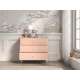 Kommode MEVEL - 90x85 cm - ørkensand - pink millenial - 3 skuffer
