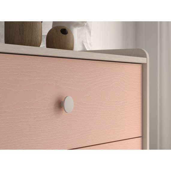 Kommode MEVEL - 90x85 cm - ørkensand - pink millenial - 3 skuffer