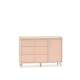 Skjenk MEVEL - 120x85 cm - ørkensand - pink millenial - 3 skuffer - 1 dør