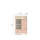 Skap MEVEL - 80x132 cm - ørkensand - pink millenial -1 skuff - 1 dør