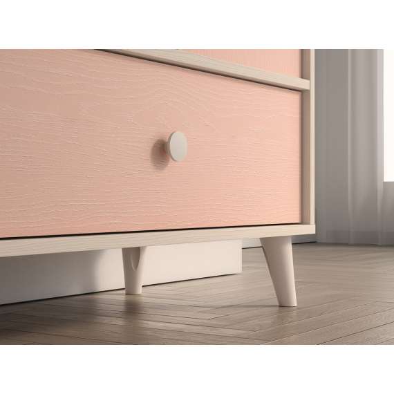 Skap MEVEL - 80x132 cm - ørkensand - pink millenial -1 skuff - 1 dør