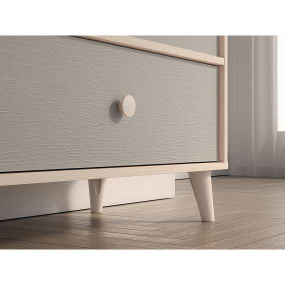 Skap MEVEL - 80x132 cm - ørkensand - grå pallad -1 skuff - 1 dør