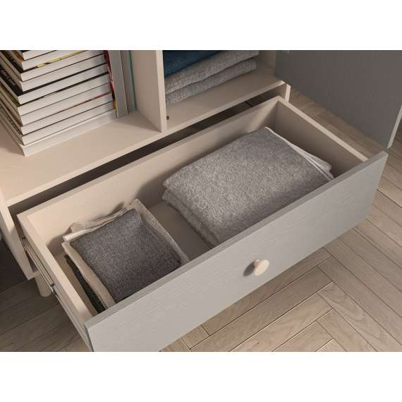 Skap MEVEL - 80x132 cm - ørkensand - grå pallad -1 skuff - 1 dør