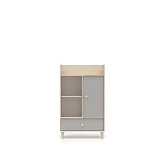 Skap MEVEL - 80x132 cm - ørkensand - grå pallad -1 skuff - 1 dør
