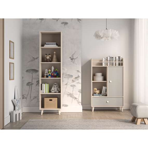 Reol MEVEL - 50x190 cm - ørkensand - 4 hyller