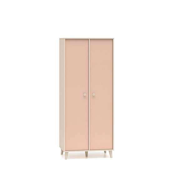 Garderobeskap MEVEL - 80x190 cm - ørkensand - pink millenial - 2 dører