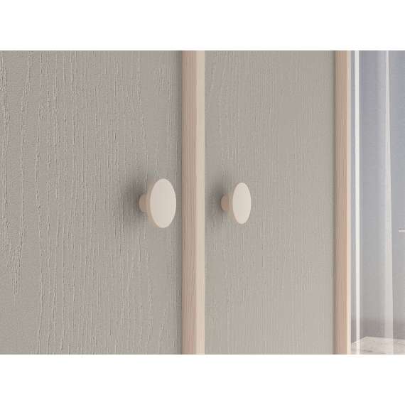 Garderobeskap MEVEL - 80x190 cm - ørkensand - grå pallad - 2 dører