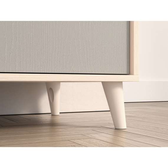 Garderobeskap MEVEL - 80x190 cm - ørkensand - grå pallad - 2 dører