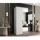 Garderobeskap PARMA 2 100x202 cm - hvit matt - 2 dører - speil