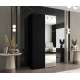 Garderobeskap PARMA 2 100x202 cm - svart matt - 2 dører - speil