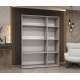 Garderobeskap PARMA 2 150x202 cm - svart matt - 3 dører - speil
