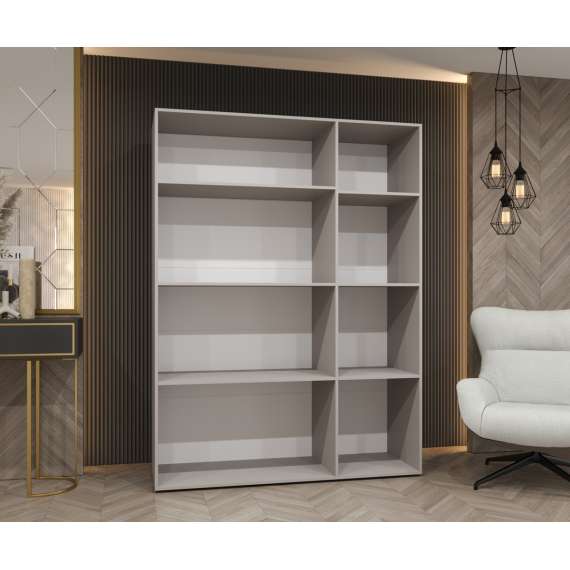 Garderobeskap PARMA 2 150x202 cm - svart matt - 3 dører - speil