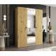 Garderobeskap PARMA 2 150x202 cm - eik artisan - 3 dører - speil