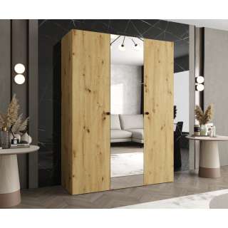 Garderobeskap PARMA 2 150x202 cm - eik artisan - 3 dører - speil