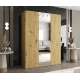 Garderobeskap PARMA 2 150x202 cm - eik artisan - 3 dører - speil
