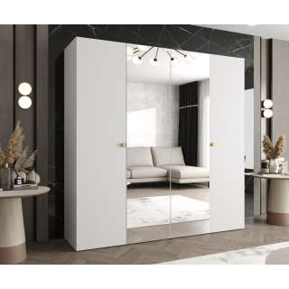Garderobeskap PARMA 2 200x202 cm - hvit matt - 4 dører - speil