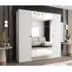 Garderobeskap PARMA 2 200x202 cm - hvit matt - 4 dører - speil