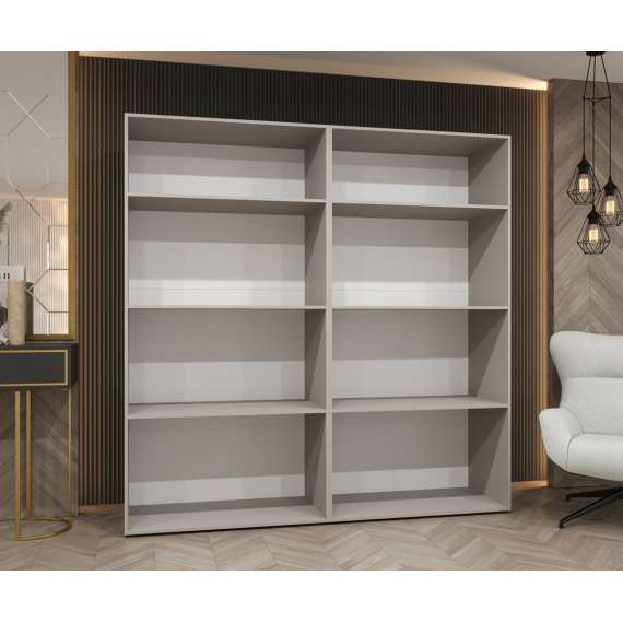 Garderobeskap PARMA 2 200x202 cm - hvit matt - 4 dører - speil