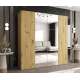 Garderobeskap PARMA 2 200x202 cm - eik artisan - 4 dører - speil