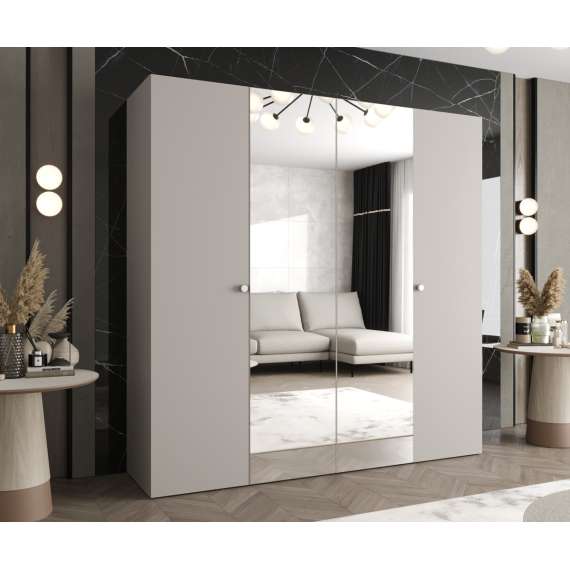 Garderobeskap PARMA 2 200x202 cm - cashmere - 4 dører - speil