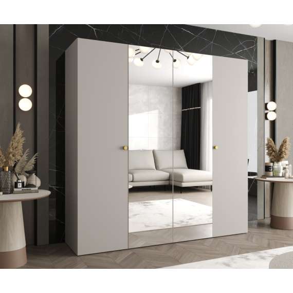 Garderobeskap PARMA 2 200x202 cm - cashmere - 4 dører - speil