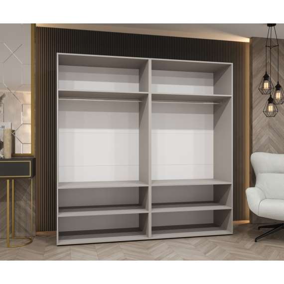 Garderobeskap PARMA 2 200x202 cm - cashmere - 4 dører - speil