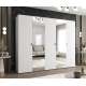 Garderobeskap PARMA 2 - 250x202 cm - hvit matt - 5 dører - speil