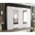 Garderobeskap PARMA 2 - 250x202 cm - hvit matt - 5 dører - speil