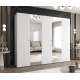 Garderobeskap PARMA 2 - 250x202 cm - hvit matt - 5 dører - speil