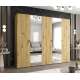 Garderobeskap PARMA 2 - 250x202 cm - eik artisan - 5 dører - speil