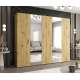 Garderobeskap PARMA 2 - 250x202 cm - eik artisan - 5 dører - speil