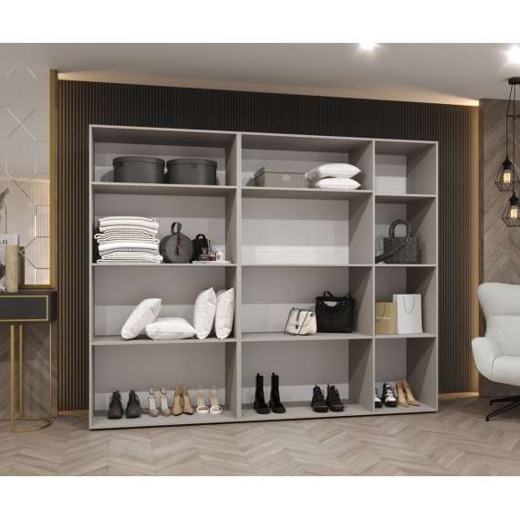 Garderobeskap PARMA 2 - 250x202 cm - cashmere - 5 dører - speil