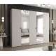 Garderobeskap PARMA 2 - 250x202 cm - cashmere - 5 dører - speil