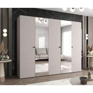 Garderobeskap PARMA 2 - 250x202 cm - cashmere - 5 dører - speil